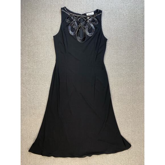 Adrianna Papell Dresses & Skirts - Adrianna Papell Evenings Dress Beaded Neckline Mini Cocktail Black Size 6